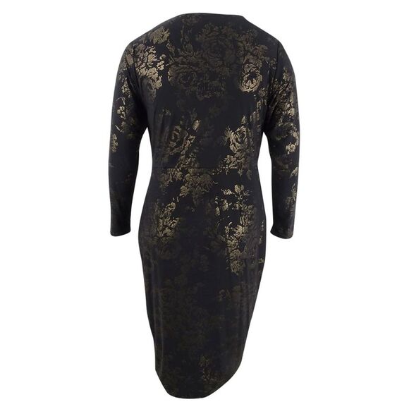 Rachel Rachel Roy Women's Foil Print Wrap Dress - Black/Gold - Picture 2 of 2